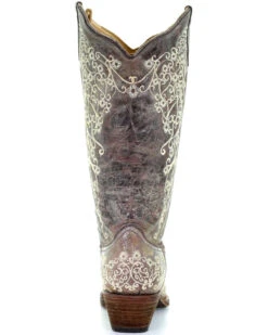 Corral Women's Crater With Bone Embroidery Western Boots - Snip Toe -Ariat Western Outlet Store 045S76 41 BK