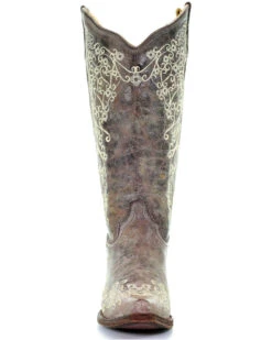 Corral Women's Crater With Bone Embroidery Western Boots - Snip Toe -Ariat Western Outlet Store 045S76 41 FT