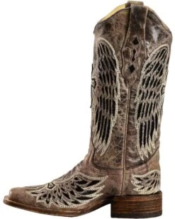 Corral Women's Sequin Wing & Cross Inlay Western Boots - Square Toe -Ariat Western Outlet Store 045U62 89 LT