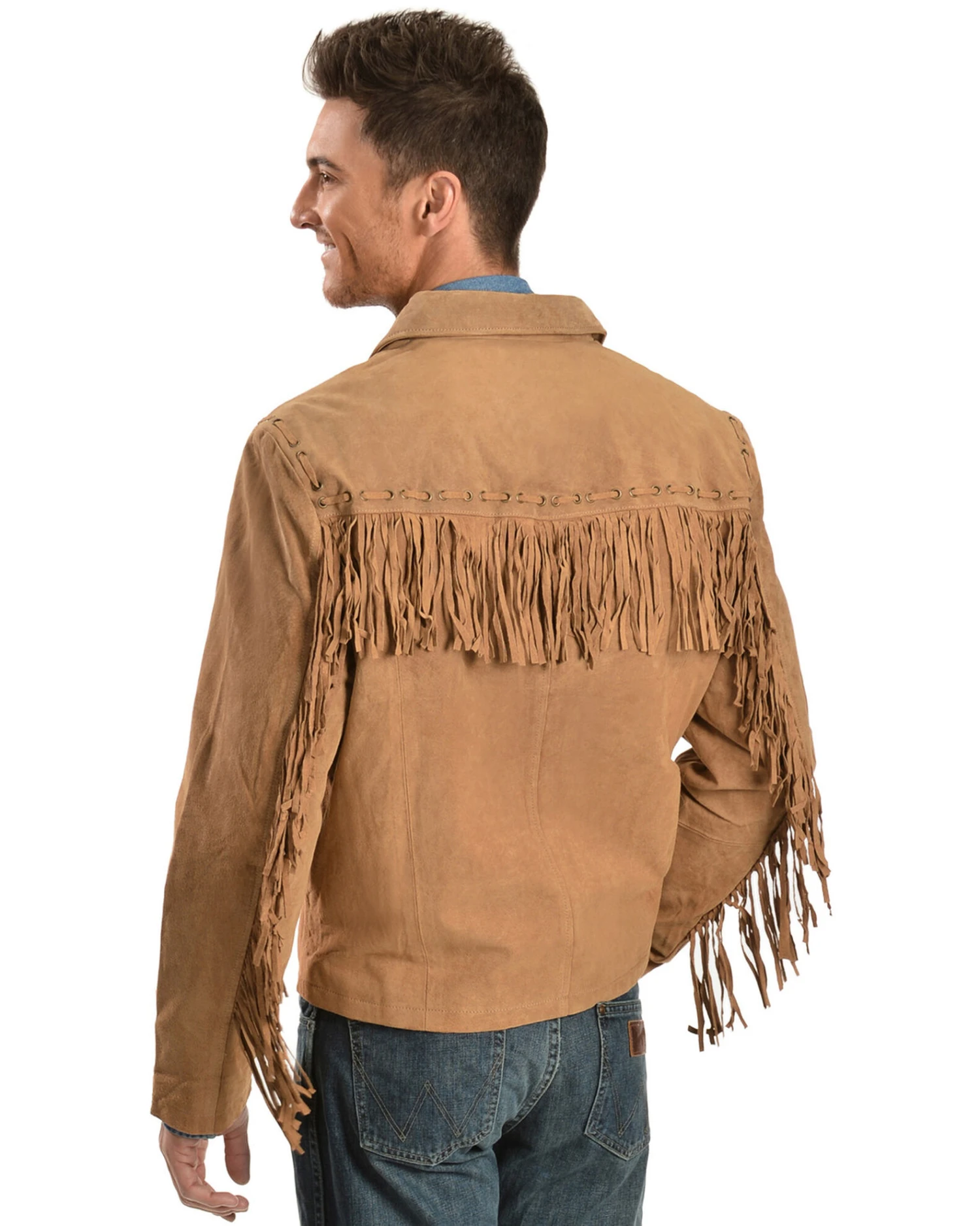 Scully Men's Boar Suede Fringe Jacket 3 Scully Men's Boar Suede Fringe Jacket - Image 3