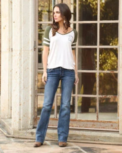 Wrangler Retro Women's Dark Wash Sadie Jeans  -Ariat Western Outlet Store 2000215178 402 D2