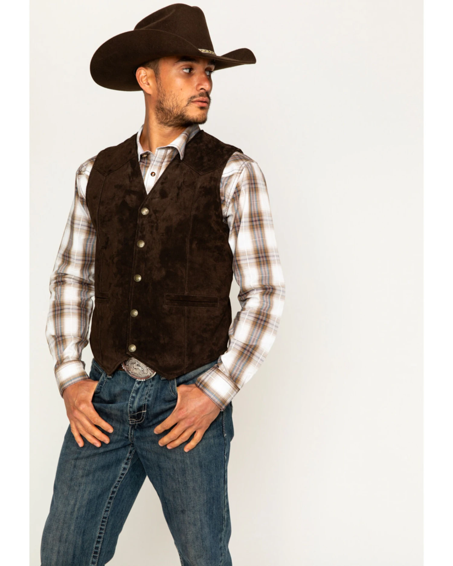 Cody James Men's Wild Boar Suede Vest 4 Cody James Men's Wild Boar Suede Vest - Image 4