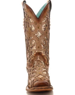 Corral Women's Orix Glitter Inlay & Studded Western Boots - Square Toe -Ariat Western Outlet Store 2000229513 200 FT