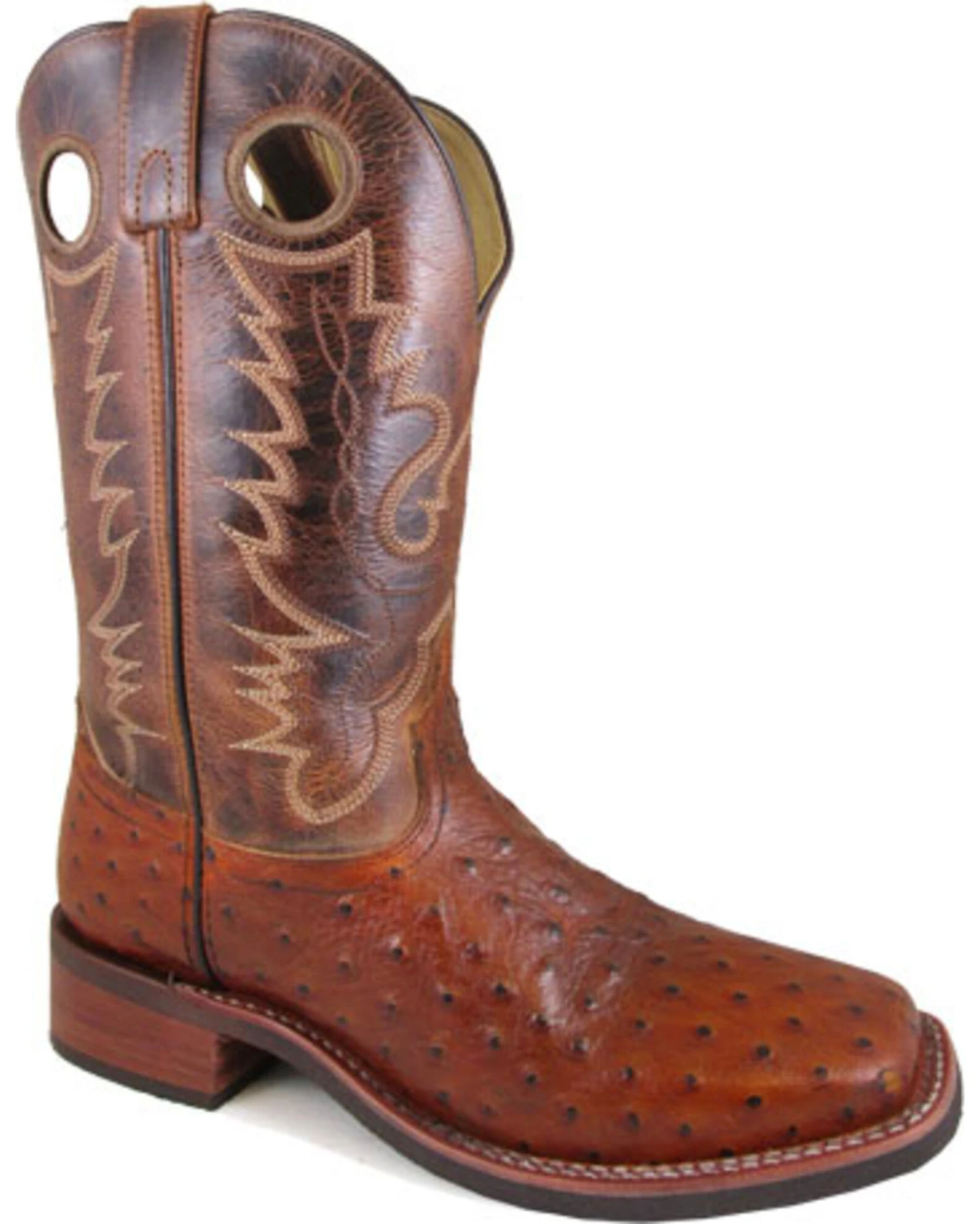 Smoky Mountain Men's Danville Ostrich Print Boots - Square Toe 1 Smoky Mountain Men's Danville Ostrich Print Boots - Square Toe