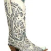 Corral Women's White Turquoise Glitter Chameleon Sun Boots - Snip Toe 