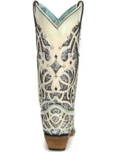 Corral Women's White Turquoise Glitter Chameleon Sun Boots - Snip Toe  -Ariat Western Outlet Store 2000237668 100 P5