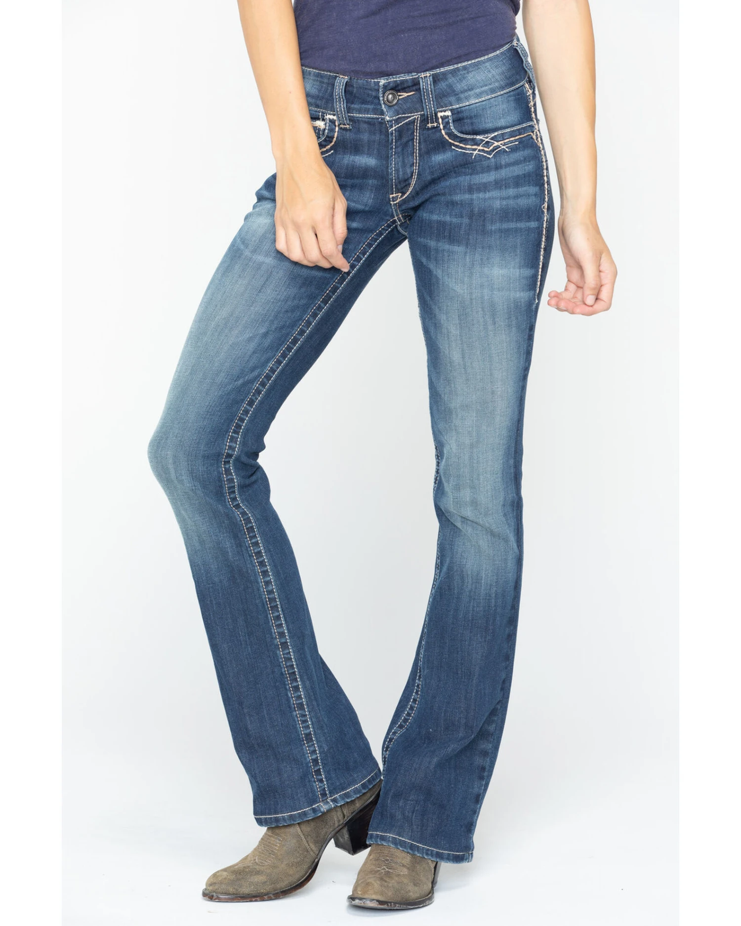 Ariat Women's R.E.A.L Mid Rise Entwined Bootcut Jeans 2 Ariat Women's R.E.A.L Mid Rise Entwined Bootcut Jeans - Image 2