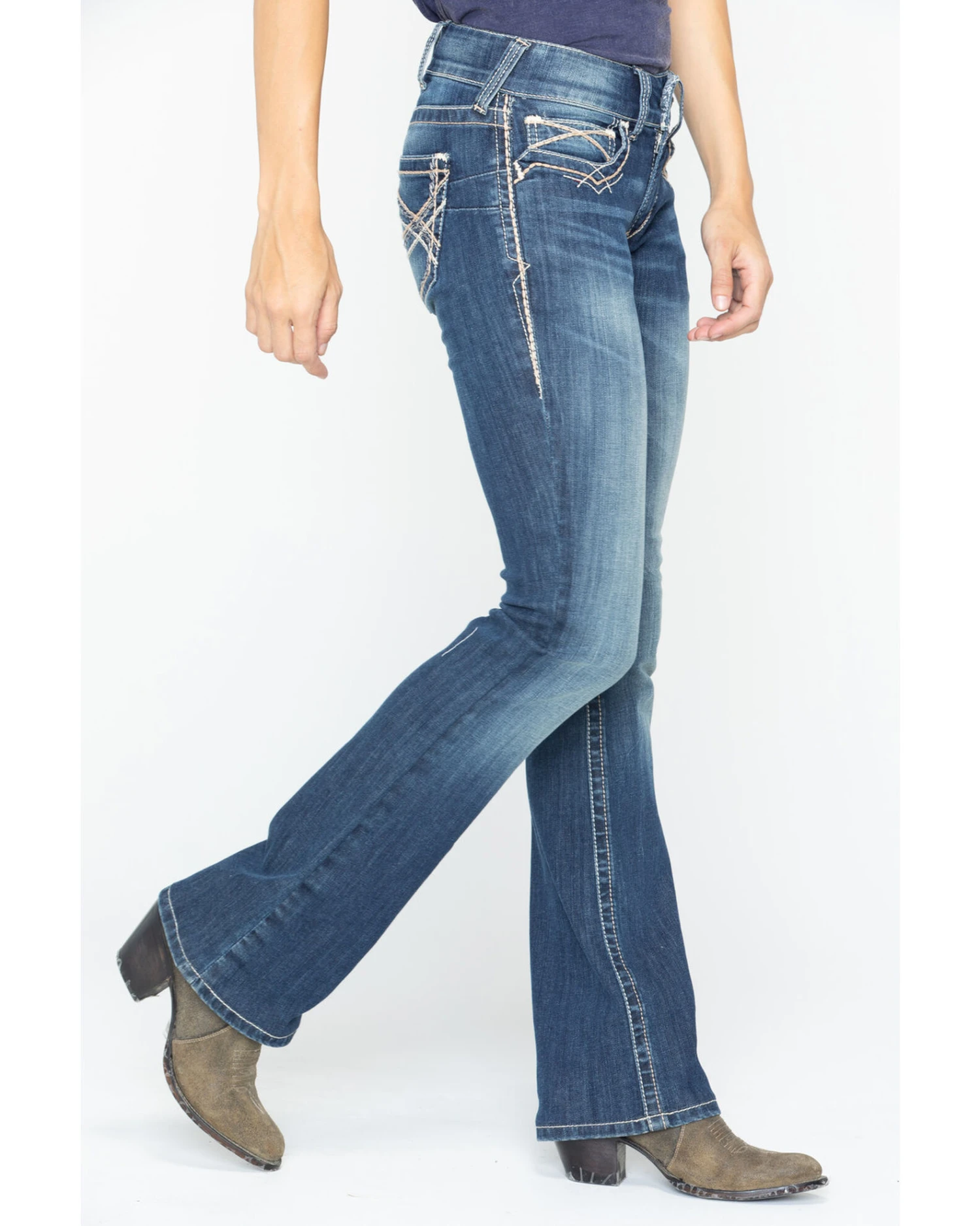 Ariat Women's R.E.A.L Mid Rise Entwined Bootcut Jeans 3 Ariat Women's R.E.A.L Mid Rise Entwined Bootcut Jeans - Image 3