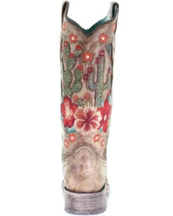 Corral Women's Cactus Floral Embroidery Overlay Western Boots - Square Toe 8 Corral Women's Cactus Floral Embroidery Overlay Western Boots - Square Toe -Ariat Western Outlet Store 2000282865 251 P4