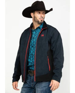 Cinch Men's Dark Gray Zip-Front Bonded Softshell Jacket  -Ariat Western Outlet Store 2000284633 020 P3