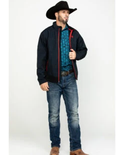 Cinch Men's Dark Gray Zip-Front Bonded Softshell Jacket  -Ariat Western Outlet Store 2000284633 020 P6