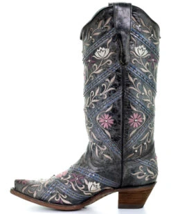 Corral Women's Floral Embroidery & Rhinestones Western Boots - Snip Toe 7 Corral Women's Floral Embroidery & Rhinestones Western Boots - Snip Toe -Ariat Western Outlet Store 2000288724 001 P3