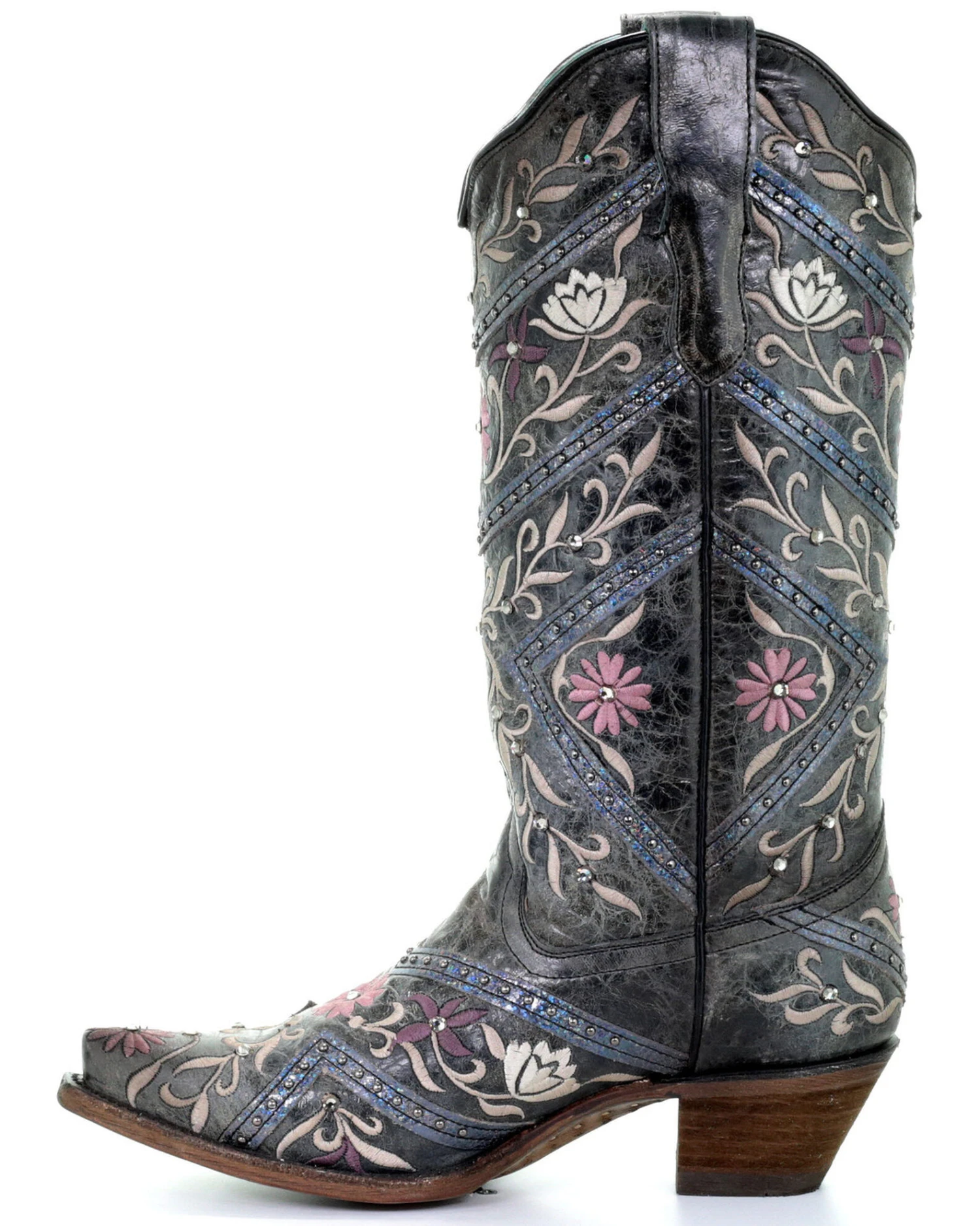 Corral Women's Floral Embroidery & Rhinestones Western Boots - Snip Toe 3 Corral Women's Floral Embroidery & Rhinestones Western Boots - Snip Toe - Image 3