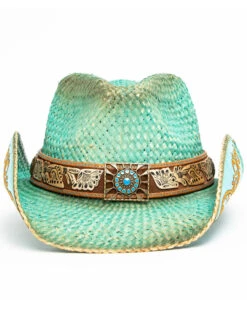 Shyanne Women's Cactus Flower Western Straw Hat  -Ariat Western Outlet Store 2000289844 400 P4