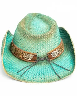 Shyanne Women's Cactus Flower Western Straw Hat  -Ariat Western Outlet Store 2000289844 400 P5