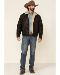 Cripple Creek Men's Leather Sherpa Lined Jacket  -Ariat Western Outlet Store 2000328849 200 P2