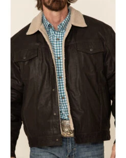 Cripple Creek Men's Leather Sherpa Lined Jacket  -Ariat Western Outlet Store 2000328849 200 P3