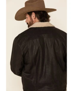 Cripple Creek Men's Leather Sherpa Lined Jacket  -Ariat Western Outlet Store 2000328849 200 P4