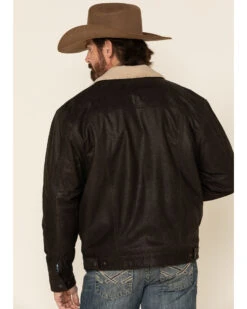 Cripple Creek Men's Leather Sherpa Lined Jacket  -Ariat Western Outlet Store 2000328849 200 P5