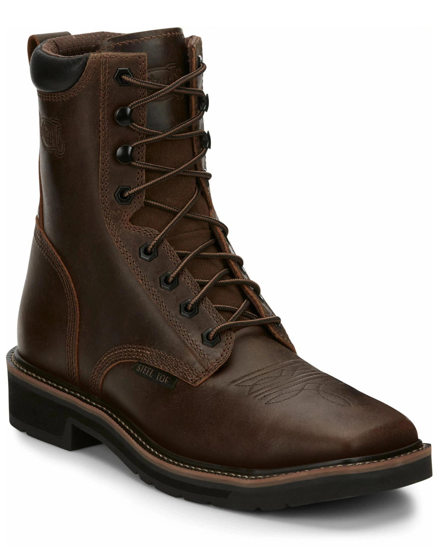 Justin Men's Pulley Lace-Up Work Boots - Steel Toe 1 Justin Men's Pulley Lace-Up Work Boots - Steel Toe