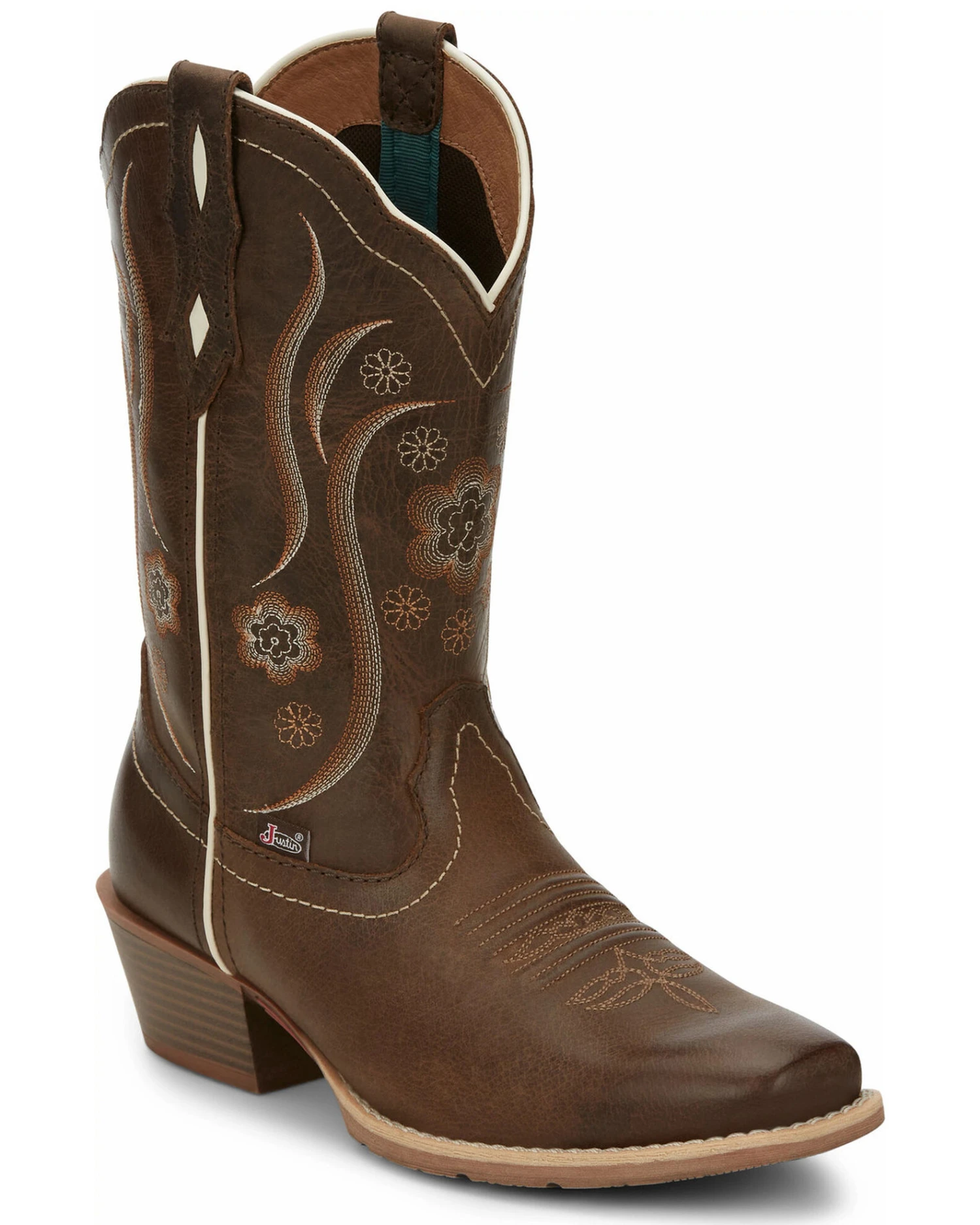 Justin Women's Jesse Brown Western Boots - Square Toe 1 Justin Women's Jesse Brown Western Boots - Square Toe
