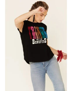 Shyanne Women's Fringe With Benefits Graphic Muscle Tee 7 Shyanne Women's Fringe With Benefits Graphic Muscle Tee -Ariat Western Outlet Store 2000338218 001 P3