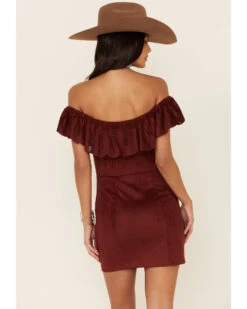 Shyanne Women's Off-Shoulder Faux Suede Dress -Ariat Western Outlet Store 2000338232 240 P4