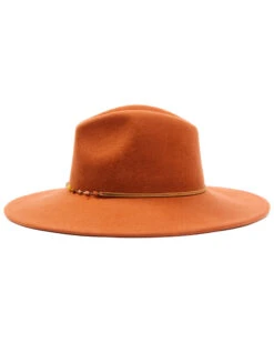 Shyanne Women's Rust Copper Beaded Rust Band Wool Felt Western Fedora Hat  -Ariat Western Outlet Store 2000339993 220 P3