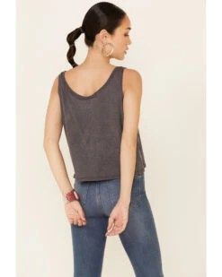 Goodie Two Sleeves Women's Charcoal Southern Sunsets Graphic Crop Tank Top -Ariat Western Outlet Store 2000343919 022 P4