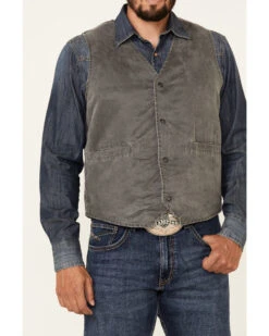 Outback Trading Co. Men's Iron Gray Sebastian Snap-Front Vest  -Ariat Western Outlet Store 2000344759 022 P3