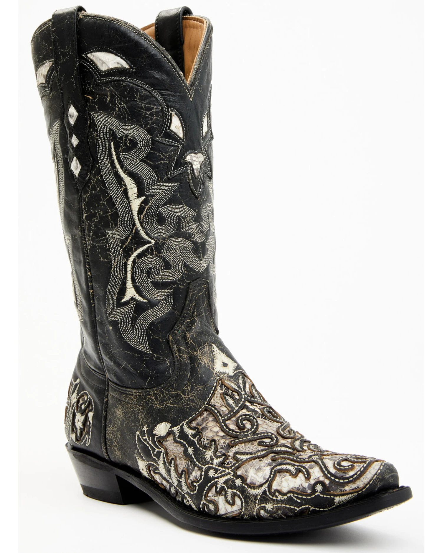 Corral Men's Exotic Python Skin Inlay Western Boots - Snip Toe 1 Corral Men's Exotic Python Skin Inlay Western Boots - Snip Toe