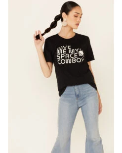 Ali Dee Women's Give Me My Space Cowboy Graphic Short Sleeve Tee 