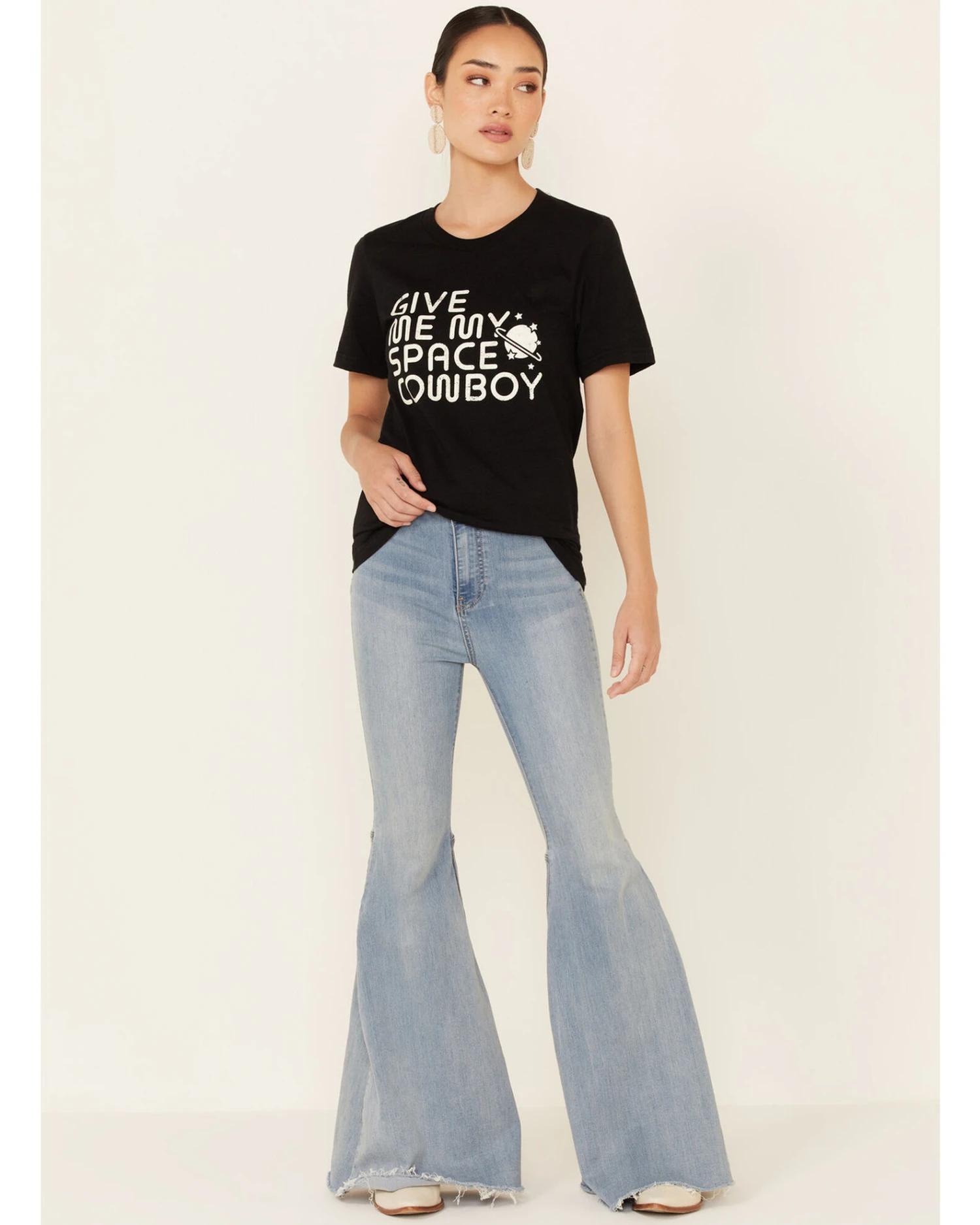 Ali Dee Women's Give Me My Space Cowboy Graphic Short Sleeve Tee 2 Ali Dee Women's Give Me My Space Cowboy Graphic Short Sleeve Tee - Image 2