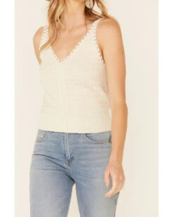 Wishlist Women's Cream Sweater-Knit Pointelle Tank Top  -Ariat Western Outlet Store 2000349765 110 P3