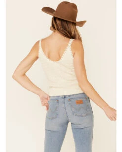 Wishlist Women's Cream Sweater-Knit Pointelle Tank Top  -Ariat Western Outlet Store 2000349765 110 P4
