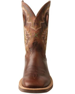 Twisted X Men's Brown Ruff Stock Western Boots - Square Toe -Ariat Western Outlet Store 2000350217 201 P4