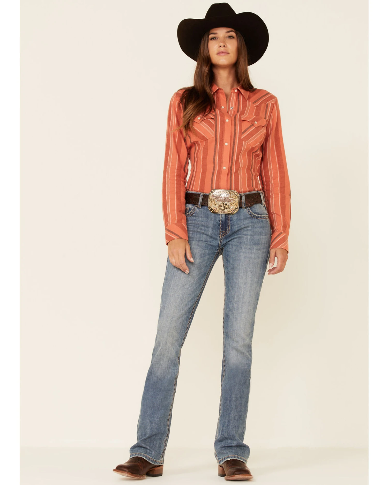 Wrangler Women's Clay Stripe Long Sleeve Snap Western Core Shirt 2 Wrangler Women's Clay Stripe Long Sleeve Snap Western Core Shirt - Image 2