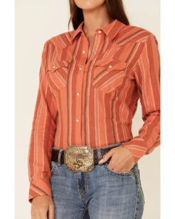 Wrangler Women's Clay Stripe Long Sleeve Snap Western Core Shirt 6 Wrangler Women's Clay Stripe Long Sleeve Snap Western Core Shirt -Ariat Western Outlet Store 2000350337 641 P3
