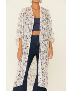Wild Moss Women's Floral Print Chiffon Open Front Kimono -Ariat Western Outlet Store 2000350970 020 P3