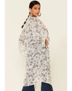 Wild Moss Women's Floral Print Chiffon Open Front Kimono -Ariat Western Outlet Store 2000350970 020 P4