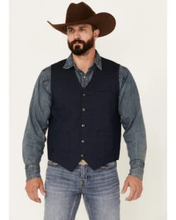 Moonshine Spirit Men's Saloon Textured Solid Button Down Western Vest 