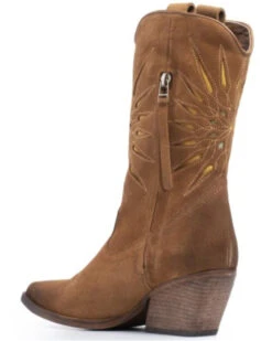 Golo Women's Contrasting Inlaid Sun Western Boots - Pointed Toe -Ariat Western Outlet Store 2000354872 290 P4