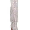 Dingo Women's Kitty Kat Snake Print Fringe Tall Western Boot - Pointed Toe