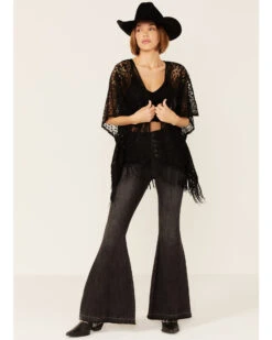 Wild Moss Women's Lace Fringe Kimono -Ariat Western Outlet Store 2000358551 001 P4