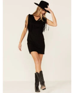 Idyllwind Women's Lady Bird Faux Suede Fringe Muscle Sleeve Dress -Ariat Western Outlet Store 2000359130 001 P4