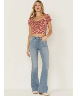 Idyllwind Women's Bay Cove Floral Crop Peasant Top -Ariat Western Outlet Store 2000359154 644 P4