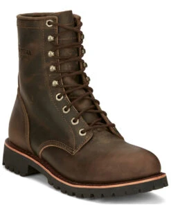 Chippewa Men's Wood Classic 2.0 8" Lace-Up Soft Work Boots - Round Toe 
