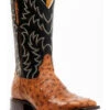 Cody James Men's Full Quill Cognac Ostrich Exotic Western Boots - Broad Square Toe 