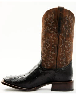 Cody James Men's Saddle Black Full-Quill Ostrich Exotic Western Boots - Broad Square Toe  -Ariat Western Outlet Store 2000359778 001 P3