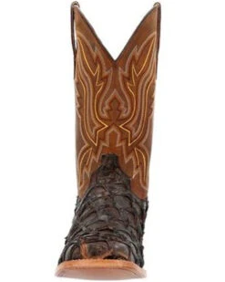 Durango Men's Exotic Pirarucu Skin Western Boots - Broad Square Toe -Ariat Western Outlet Store 2000359779 201 P4